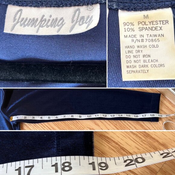 Y2K Jumping Joy Blue Velvet Dress Sz M Long Sleeve - Picture 4 of 8
